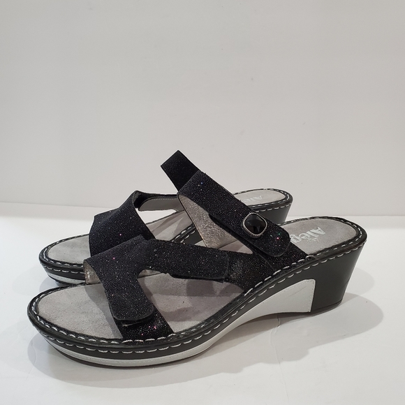 black caviar sandals